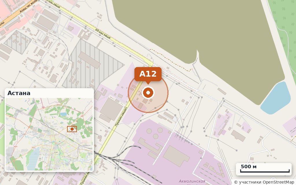 Карта: Холодный ангар 50×30 м · Пушкина 76