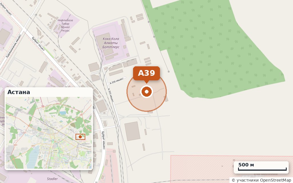 Карта: Склад 1 500 м² + офис · А 357, 3