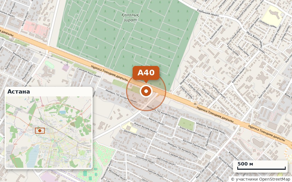 Карта: Зал без колонн 1 400 м² · Тлендиева 41