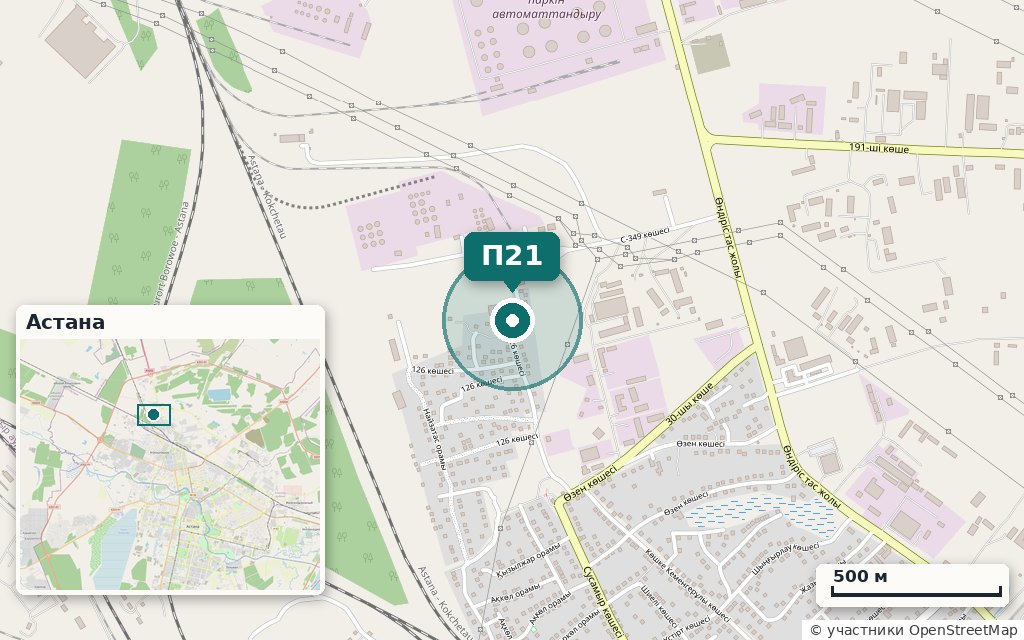 Карта: Ангар 1 200 м² на 1,4 га · Ондирис 1, 26/2